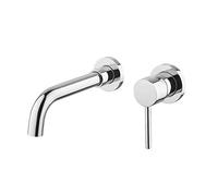 PXQCHAVLN Mitigeur de lavabo Robinet de lavabo de Salle de Bain à Une poignée en Laiton Robinet mitigeur d'évier d'eau Chaude et Froide Robinet de lavabo Mural, Chrome(Chrome)