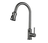 PXQCHAVLN Robinet de Cuisine Smart Touch avec Affichage numérique Intelligent, Grue de pulvérisation à 3 Modes, robinets mélangeurs d'eau Chaude et Froide montés sur Le Pont en Laiton