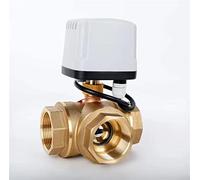 PXQCHAVLN Vanne à Bille motorisée étanche à 3 Voies DN15 DN20 DN25 DN50, 3 Fils, 2 Commandes, vanne à Bille électrique en Laiton, Moteur métallique à Grand Couple(12vdc,DN25)