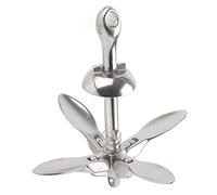 PxQuerantic Ancre à grappin Pliable en Acier Inoxydable de 0,7 kg, quincaillerie pour l’amarrage de Bateaux, Ancre Pliable en Acier Inoxydable de qualité Marine 316 avec Finition polie Miroir