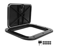 PxQuerantic Boat Deck Access Hatch with Lid, Marine Deck Hatch, ABS Anti Aging Impact Resistant Compartment Door with 90 Degree Opening and Security Lock for RV Trailer Yacht (Noire)