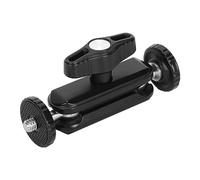 PxQuerantic Collier à Double tête sphérique à vis de 1/4 Pouce, Support de Moniteur pour caméra en Alliage d’Aluminium avec Deux têtes sphériques rotatives à 360 degrés et Patin en Caoutchouc
