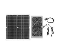 PxQuerantic Kit de Ventilateur à Panneau Solaire monocristallin 18 V 25 W, Ventilateur d’Extraction Solaire étanche 3500 TR/Min avec Double Sortie USB et Type-C pour Serre, Maison pour Chien,
