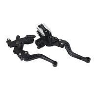 PxQuerantic Leviers universels de réservoir pour maître-cylindre de frein et d’embrayage de moto, 7/8", leviers réglables en aluminium CNC avec base miroir pour guidons de 22 mm, portée à six