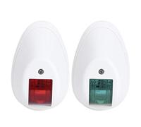 PxQuerantic Lumière de navigation LED 12 V, étanche, vert pour tribord, rouge pour bâbord, pour bateau et yacht, avec boîtier blanc, éclairage de navigation marin en ABS étanche et scellé.