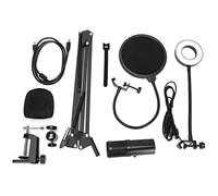 PxQuerantic Microphone USB à Bouton de muet, kit de Microphone RGB pour Podcast, Microphone à condensateur pour Le Streaming sur PC, Microphone USB cardioïde avec lumière d’appoint pour