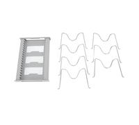 PxQuerantic Organisateur de casseroles extensible, support réglable pour couvercles de casseroles avec design antidérapant, étagère de rangement de cuisine en acier inoxydable et ABS pour (Grise)