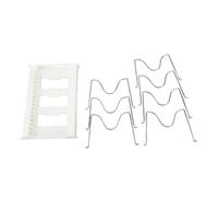 PxQuerantic Organisateur de casseroles extensible, support réglable pour couvercles de casseroles avec design antidérapant, étagère de rangement de cuisine en acier inoxydable et ABS pour (Blanche)