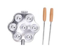 PxQuerantic Plaque à tartelettes aux œufs à 7 trous, plaque de cuisson en alliage d’aluminium avec poignée pour tartelettes aux œufs, petites tartes, pudding, cupcakes, répartition uniforme de