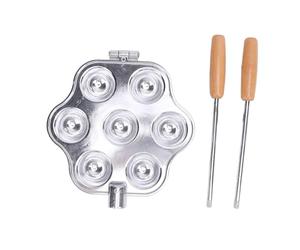 PxQuerantic Plaque à tartelettes aux œufs à 7 trous, plaque de cuisson en alliage d’aluminium avec poignée pour tartelettes aux œufs, petites tartes, pudding, cupcakes, répartition uniforme de