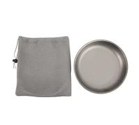 PxQuerantic Poêle à frire 7,5 pouces, assiette, batterie de cuisine pure haute température avec sac de rangement pour le camping en plein air, la randonnée, les pique-niques