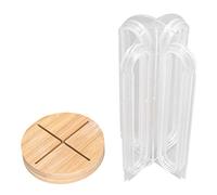 PxQuerantic Porte-capsules de café rotatif, support de rangement pour dosettes de café, peut contenir 56 dosettes avec une base à plateau tournant en bois lisse, organisateur en acrylique tran