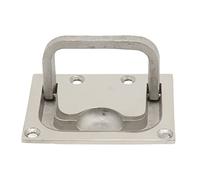 PxQuerantic Ring Pull Handle 316 Stainless Steel Marine Flush Lifting Handle, Rectangular Grip Latch with Mirror Polished Surface, Foldable Boat Deck Hatch Handle for Yacht RV Cabinet Locker
