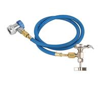 PxQuerantic Tuyau de recharge de réfrigérant R134a avec robinet pour bonbonne, kit universel de remplissage de réfrigérant pour climatisation R502, R-12, R-22, raccord rapide mâle à embout