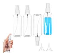 PXRLMYF 4Pcs Flacon Vaporisateur,100ml Plastique Transparent Bouteille de Spray,Bouteilles de Voyage Vide Pulvérisateurs pour l'eau Cosmétique Parfum, avec Entonnoir