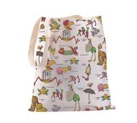 PXTIDY Alice Gifts Sac fourre-tout Motif personnages du film Alice Wonderland, beige, Medium
