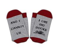 PXTIDY Chaussettes bibliophiles « I Like Big Books and I Cannot Lie Book Readers Socks Reading Lover Gift Socks », gris, Fits Shoe Size 4-15