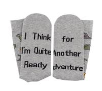 PXTIDY Chaussettes inspirées du film LOTR I Think I'm Quite Ready For Another Adventure Movie Merchandising, gris, Fits Shoe Size 4-15