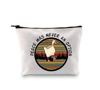 PXTIDY Goose Play Trousse de maquillage pour gamer Cadeau Peace was Never an Option Sac à cosmétiques Marchandise de jeu amusante pour femme, beige, trousse de maquillage