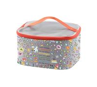 PXTIDY Heart Stop Trousse de maquillage avec fermeture éclair Motif feuilles, beige, One_Size, Trousse de maquillage