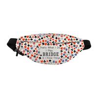 PXTIDY Lucky Bridge Sac banane pour joueurs de bridge avec inscription « That What I Do I Play Bridge Gamble » mains libres, beige, Taille unique, Sac banane