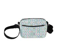 PXTIDY Lucky Mahjong Tiles Sac à bandoulière Mahjong Game Lover Gift Mahjong Game Travel Crossbody Purse Mahjong Player Gift, beige, Small