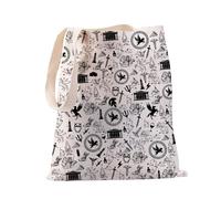PXTIDY Percy Sac fourre-tout avec symbole du dieu grec mythologie, personnage de camp, demi-sang, cadeau d'horreur, beige, Medium