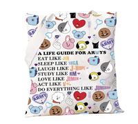 PXTIDY Sac à bandoulière avec personnages K-pop - Cadeau pour amateur de musique coréen - Cadeau pour fan de concert, beige, Medium