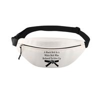 PXTIDY Sac banane de karaté Une ceinture noire est une ceinture blanche qui a refusé d'abandonner les cadeaux de karaté, cadeaux de taekwondo, cadeaux d'arts martiaux, beige