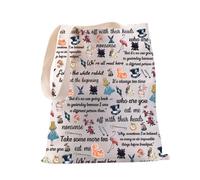 PXTIDY Sac fourre-tout inspiré d'Alice Adventures inspiré du lapin Alice Wonderland Sac de shopping Cadeau d'amitié, beige, Medium