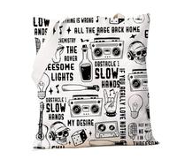 PXTIDY Sac fourre-tout réutilisable avec paroles de musique rock alternative, cadeau pour les fans de musique rock, beige, Medium