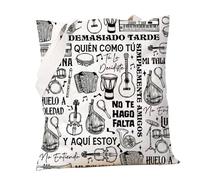 PXTIDY Sac fourre-tout réutilisable avec paroles espagnoles et citation de la chanson latine, cadeau pour les fans, beige, Medium