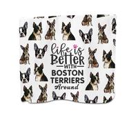 PXTIDY Serviette de cuisine pour chien Boston Terrier La vie est meilleure avec les terriers de Boston autour de Boston Terrier