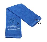 PXTIDY Serviette de pêche Amusante - pour pêcheur - Ne sous-Estimez jamais Un Vieux Homme avec Une Canne à pêche - Serviettes