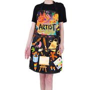 PXTIDY Tablier d'artiste pour enseignant d'art - Cadeau pour les amateurs d'art avec poches - Cadeau pour artiste peintre - Tablier imperméable, Noir , M