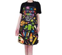 PXTIDY Tablier pour enseignant artistique Teaching is A Work of Heart Artiste Peintres Tablier Art Teacher Life Tablier imperméable, Noir , M