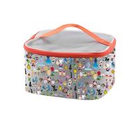 PXTIDY Trousse à maquillage Alice Wonderland Personnages - Cadeau pour les fans de contes de fées - Sac de rangement de maquillage de dessin animé, gris, Trousse de maquillage