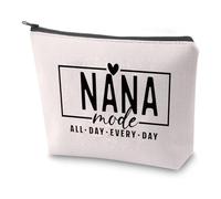 PXTIDY Trousse à Maquillage « Nana Mode All Day Every Day » - Cadeau pour Grand-mère - pour Une Nouvelle Grand-mère, Beige, Trousse de Maquillage