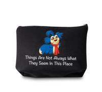 PXTIDY Trousse de maquillage avec citation du film Things are Not Always What They Seem Worm Citation Cosmetic Pouch 80s Movie Merchandising, Noir , trousse de maquillage