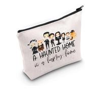 PXTIDY Trousse de maquillage Halloween AD Movie Merch « A Haunted Home is a Happy Home » - Trousse à maquillage gothique Halloween gothique, beige, trousse de maquillage