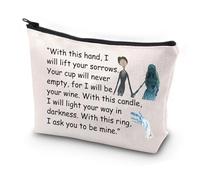 PXTIDY Trousse de maquillage Halloween Horror Bride avec This Hand I Will Lift Your Sorrows Zombie Bride Makeup Bag Bride Cadeau de mariage, beige, One_Size, Trousse de maquillage