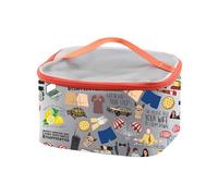 PXTIDY Trousse de maquillage moderne avec fermeture éclair pour les fans de la série télévisée, gris