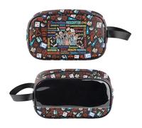 PXTIDY Trousse de maquillage transparente pour pharmacien, cadeau de pharmacie, cadeau de reconnaissance du personnel, cadeau de retraite pour infirmière et médecin RX, Noir , Trousse de maquillage