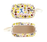 PXTIDY Trousse de maquillage transparente sur le thème de la saison de softball, cadeau de fin de saison, cadeau de fin de saison pour les joueurs d'équipe, les lanceurs, les entraîneurs, beige