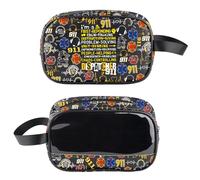PXTIDY Trousse de toilette transparente 911 - Cadeau de remerciement pour premier intervenant - Cadeau d'opérateur d'urgence, Noir , Trousse de toilette