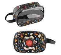 PXTIDY Trousse de toilette transparente D Dice Geeky - Cadeau pour joueur - Don't Worry I Have A Plan, Noir , Trousse de maquillage transparente