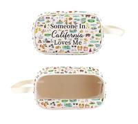 PXTIDY Trousse de toilette transparente souvenir de Californie pour les relations longue distance Cadeau de quelqu'un en Californie Loves Me, beige, Tendance