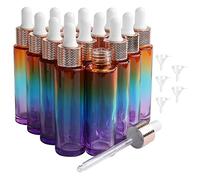 Pxyele Lot de 14 flacons compte-gouttes vides en verre avec anneau en nid d'abeille pour huiles essentielles, aromathérapie, mélanges de parfum 30 ml