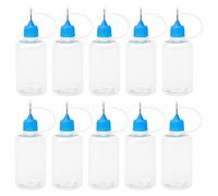 Pxyelec Lot de 10 flacons compte-gouttes vides en polyéthylène, 50 ml, avec pointe aiguille de précision
