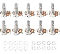 Pxyelec Lot de 10 potentiomètres audio de rechange A250K OHM pour guitare, diamètre de la base 16,5 mm